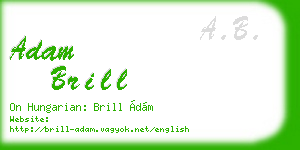 adam brill business card